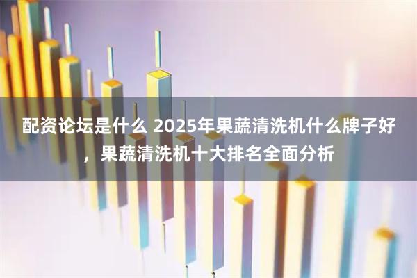 配资论坛是什么 2025年果蔬清洗机什么牌子好，果蔬清洗机十大排名全面分析